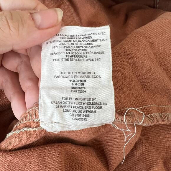 Free People Denim Slouchy Eisenhower Jacket Terracotta Brown Womens XS - Picture 8 of 8